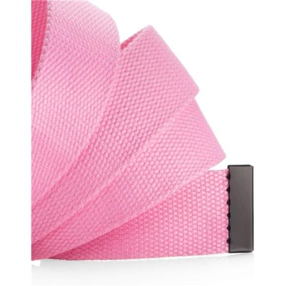 Cut To Fit Canvas Web Belt Size Up to 52" with Flip-Top Solid Black Military Buc - Picture 4 of 7